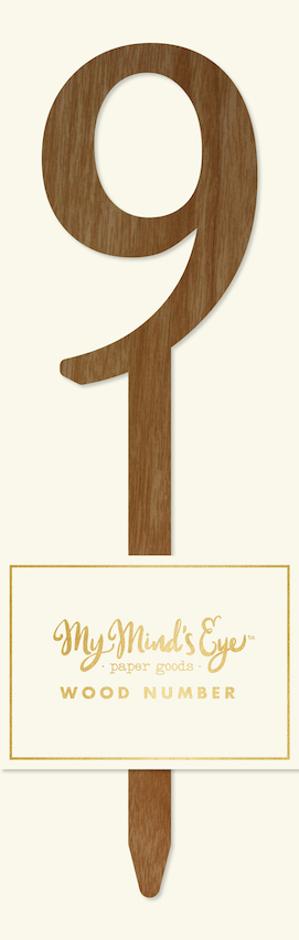 9 Wooden number  - party pick